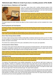 Retirement plan Where to invest if you have a monthly pension of Rs 30,000